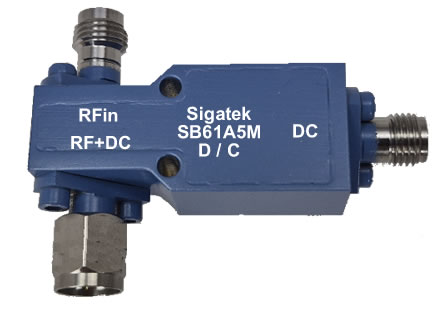 (image for) SB61A5M Wide band bias tee 2.92 mm 10 Khz-50 Ghz 50 Vdc